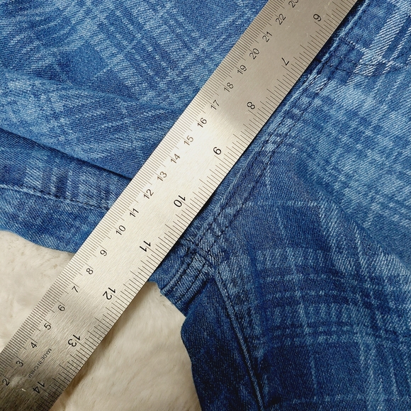 NEW Flying Angel Gogo Plaid High Waist Flare Leg Jeans In Plaid P1725 - Picture 6 of 10